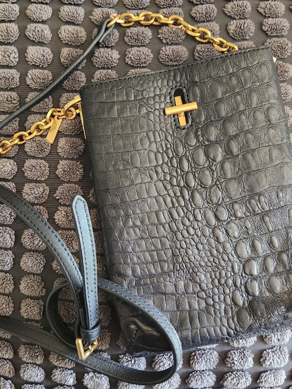 Thacker Pippa Leather Crossbody Bag with Gold Hardware